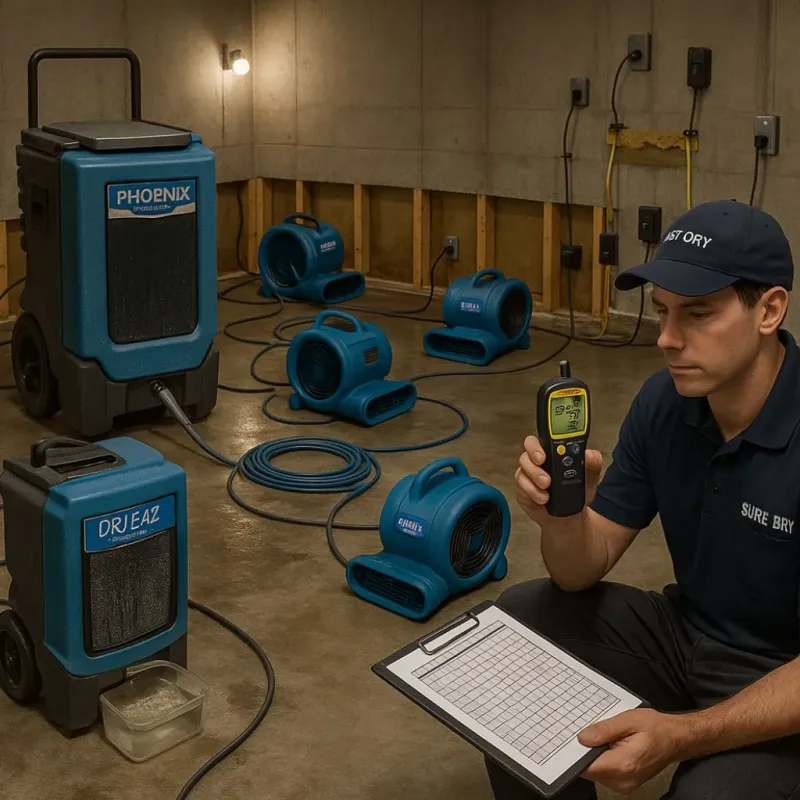Structural Drying and Dehumidification process in Rockaway, NJ